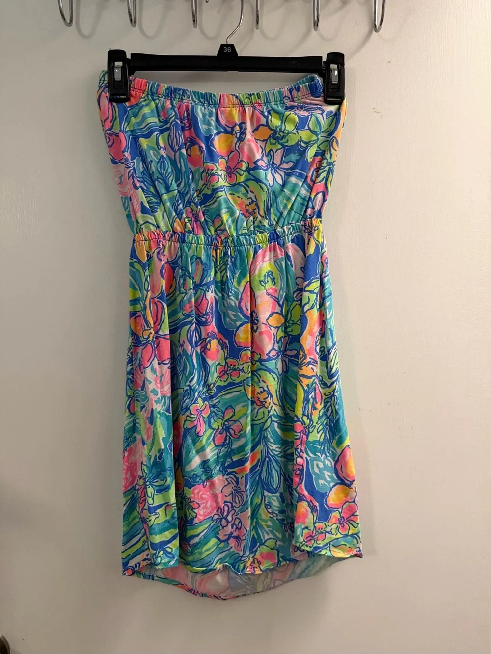 Lilly Pulitzer Strapless Floral Sundress in Blue, Pink, Green and Yellow - Picture 2 of 2